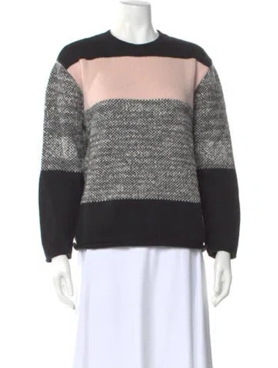 Pre-owned Jason Wu Virgin Wool Striped Sweater In Black
