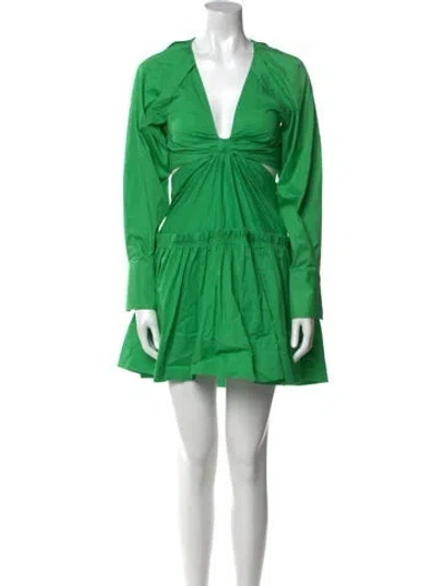 Pre-owned Jason Wu V-neck Knee-length Dress In Green