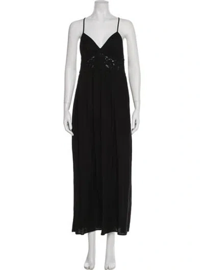 Pre-owned Jason Wu V-neck Long Dress In Black