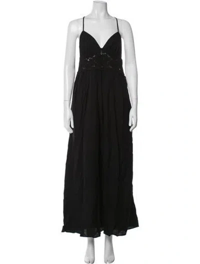 Pre-owned Jason Wu V-neck Long Dress In Black