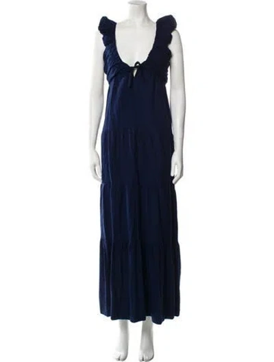 Pre-owned Jason Wu V-neck Long Dress In Blue