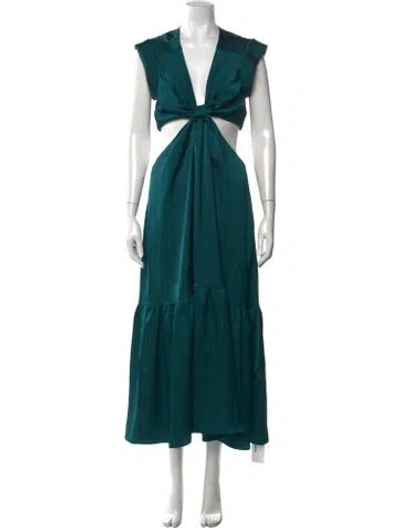 Pre-owned Jason Wu V-neck Long Dress In Green