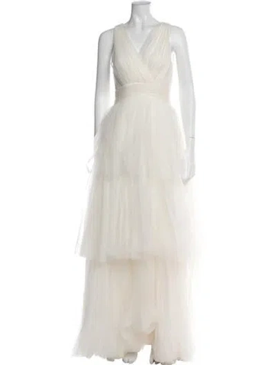 Pre-owned Jason Wu V-neck Long Dress In Neutral