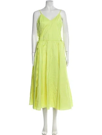 Pre-owned Jason Wu V-neck Long Dress In Yellow