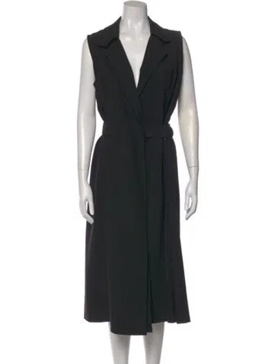 Pre-owned Jason Wu V-neck Midi Length Dress In Black