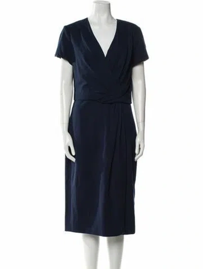Pre-owned Jason Wu V-neck Midi Length Dress In Black