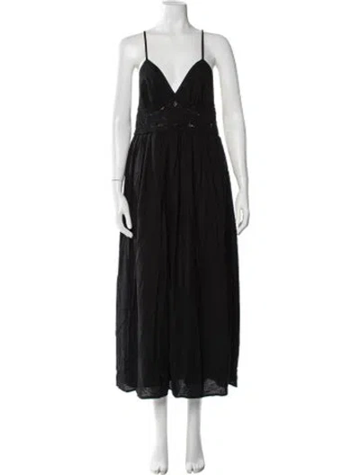 Pre-owned Jason Wu V-neck Midi Length Dress In Black