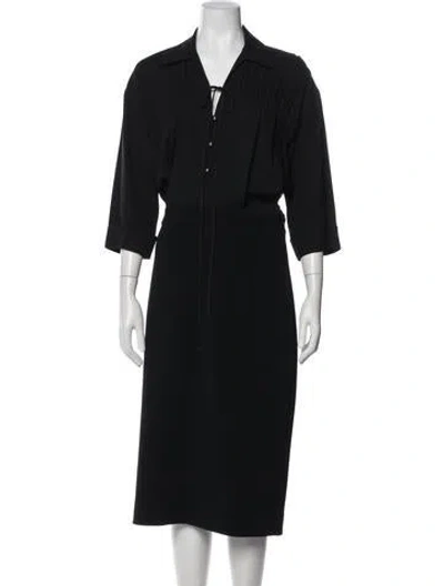 Pre-owned Jason Wu V-neck Midi Length Dress In Black