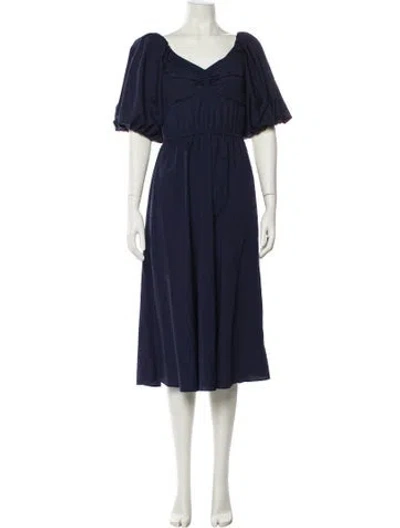Pre-owned Jason Wu V-neck Midi Length Dress In Blue