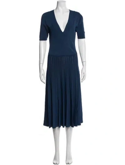 Pre-owned Jason Wu V-neck Midi Length Dress In Blue
