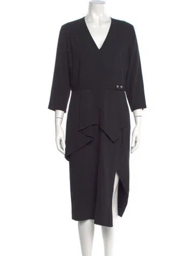Pre-owned Jason Wu V-neck Midi Length Dress In Gray