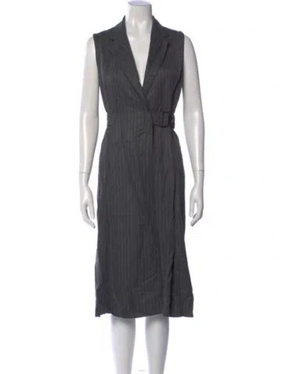 Pre-owned Jason Wu V-neck Midi Length Dress In Gray