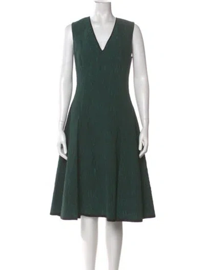 Pre-owned Jason Wu V-neck Midi Length Dress In Green