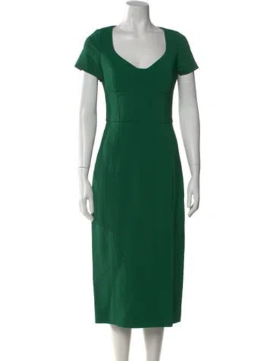 Pre-owned Jason Wu V-neck Midi Length Dress In Green