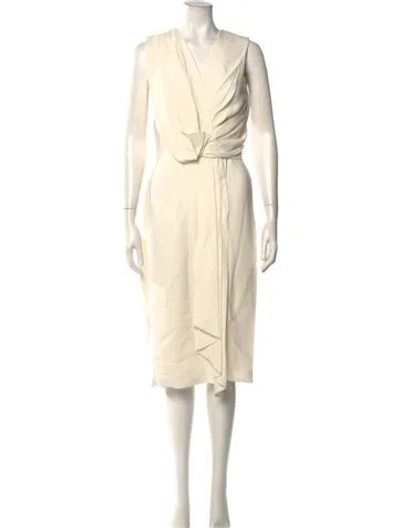 Pre-owned Jason Wu V-neck Midi Length Dress In Neutral