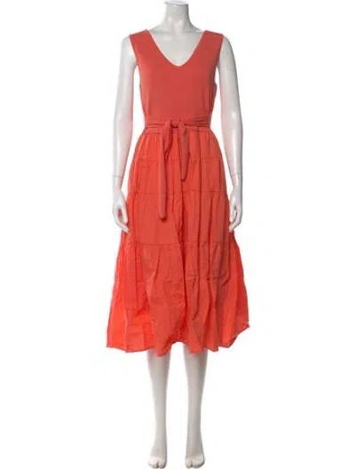 Pre-owned Jason Wu V-neck Midi Length Dress In Orange