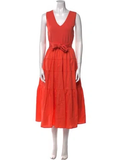 Pre-owned Jason Wu V-neck Midi Length Dress In Orange