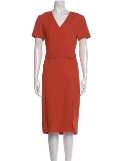 Pre-owned Jason Wu V-neck Midi Length Dress In Orange