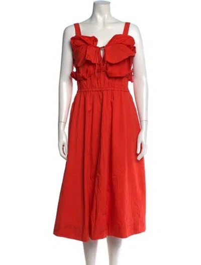 Pre-owned Jason Wu V-neck Midi Length Dress In Orange