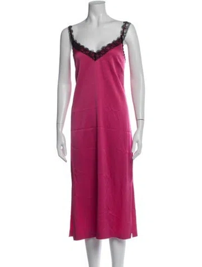 Pre-owned Jason Wu V-neck Midi Length Dress In Pink