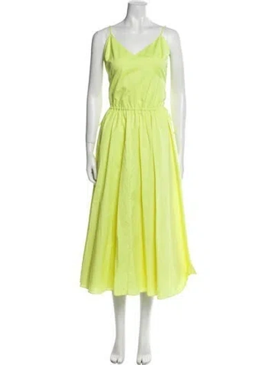 Pre-owned Jason Wu V-neck Midi Length Dress In Yellow