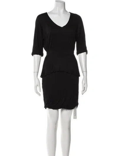 Pre-owned Jason Wu V-neck Mini Dress In Black