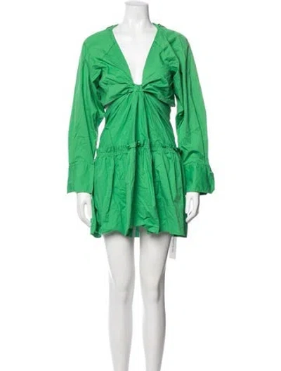 Pre-owned Jason Wu V-neck Mini Dress In Green