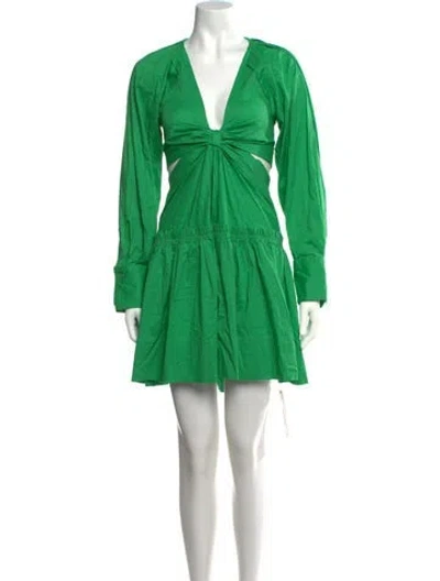 Pre-owned Jason Wu V-neck Mini Dress In Green