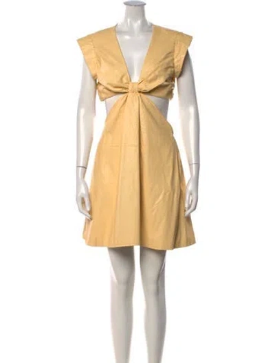 Pre-owned Jason Wu V-neck Mini Dress In Yellow