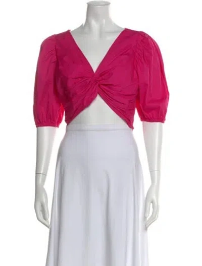 Pre-owned Jason Wu V-neck Short Sleeve Crop Top In Pink