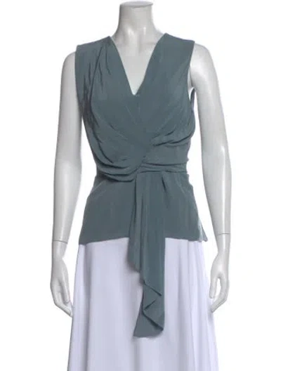 Pre-owned Jason Wu V-neck Sleeveless Blouse In Blue