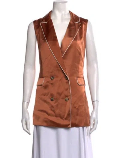 Pre-owned Jason Wu V-neck Sleeveless Button-up Top In Brown