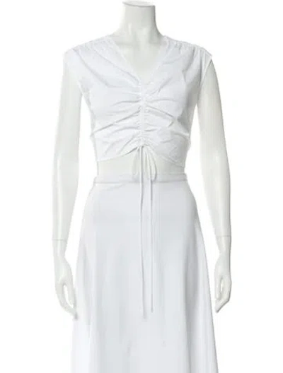 Pre-owned Jason Wu V-neck Sleeveless Crop Top In White