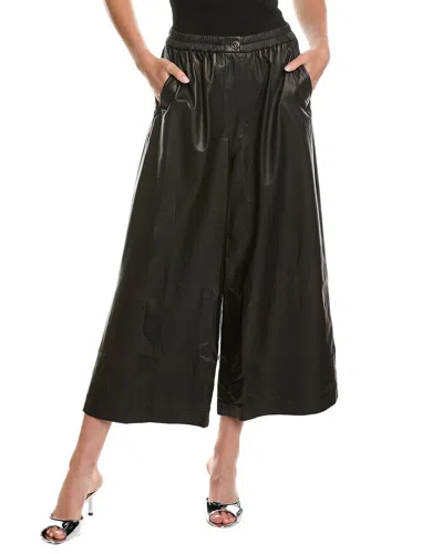 Jason Wu Wide Leg Leather Culotte In Black