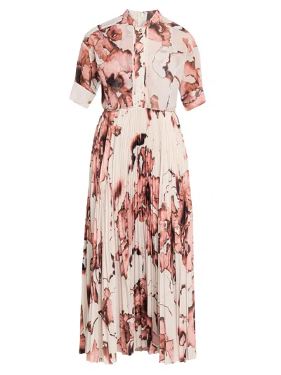 Jason Wu Women's Abstract Floral Pleated Shirtdress In Multi
