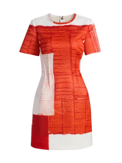 Jason Wu Women's Cat Paws Matte Duchess Minidress In Multi