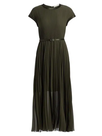 Jason Wu Women's Chiffon Pleated Midi-dress In Black