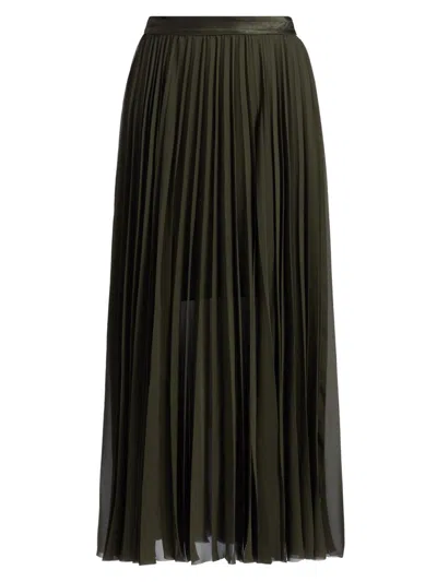 Jason Wu Women's Chiffon Pleated Midi-skirt In Black