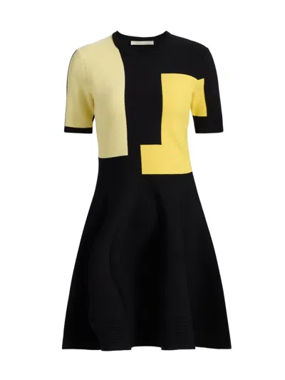 Jason Wu Women's Colorblock Knit Minidress In Black