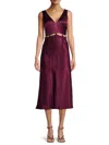 Jason Wu Sleeveless Cutout Tie-front Midi Dress In Bordeaux