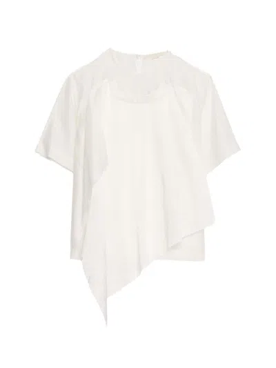 Jason Wu Women's Draped-front Satin T-shirt In White