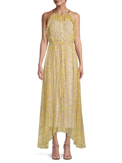 Jason Wu Women's Floral Silk Maxi Dress In Lemon