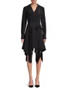 Jason Wu Handkerchief Silk Midi Wrap Shirtdress In Black
