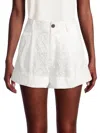 Jason Wu Women's High-waisted Cotton Eyelet Shorts