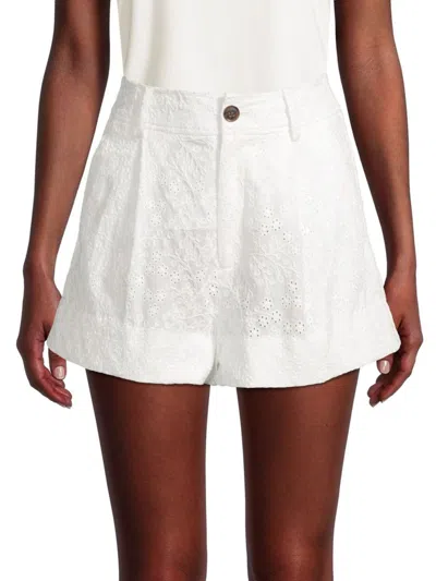 Jason Wu Women's High-waisted Cotton Eyelet Shorts