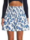 Jason Wu Women's Iris Floral Smocked Mini Skirt In Chalk Multi