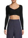 Jason Wu Women's Merino Wool Crop Top In Black