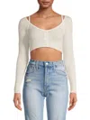 Jason Wu Ribbed Cold-shoulder Crop Top In White