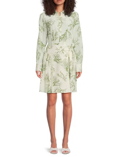 Jason Wu Women's Printed Silk Shirt Minidress