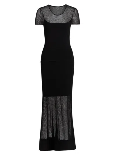 Jason Wu Women's Sheer Mesh Sheath Maxi Dress In Black